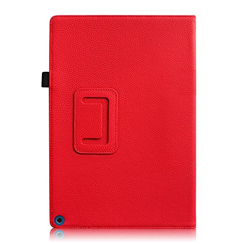 Fintie Medion Lifetab S10366 / S10333 / S10334 / S10345 / S10346 / S10365 / P10341 Hülle – Folio Kunstleder Schutzhülle Tasche Cover Case Etui mit Ständerfunktion und Stylus-Halterung für MEDION LIFETAB S10366 / S10333 / S10334 / S10345 / S10346 / S10365 / S10366 / P10341 (10,1 Zoll) Tablet-PC, Rot - 8