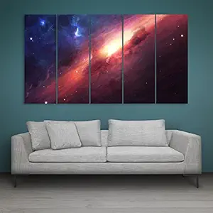 Inephos Multiple Abstract Frames Beautiful Space Universe Wall Painting (150cm X 76cm) Multicolour, Standard