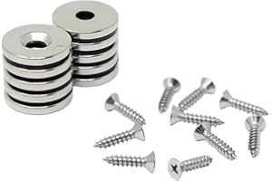 FIRST4MAGNETS N42 Neodymium Countersunk Magnet for Arts, Crafts, Model Making, DIY, Hobbies, Office, and Home - 15mm dia x 2mm thick x 4.2mm c/sink - 1.7kg Pull - South - Pack of 2