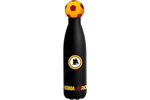 Seven Borraccia termica AS ROMA, Acciaio inox, 500ml, Copritappo in silicone, Mantenimento temperatura: caldo 12h/freddo 24h, Bambino, Ragazzo, Adulto, Calcio, Prodotto ufficiale, Idea regalo
