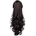 ALX Synthetic Wavy/curly Ribbon tie up Wrap around Ponytail Long Hair Extension , Pack of 1 juda choti wig, Punjabi Parandi /Braid Hair Accessories For Women/Girls Brown