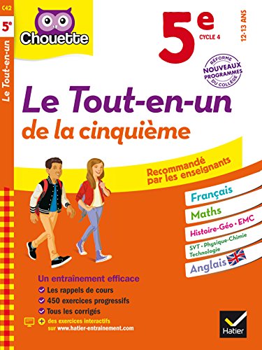 Télécharger Chouette Le Tout-en-un 5e: cahier d'entraînement et de révision dans toutes les matières Livre PDF Gratuit