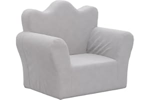 vidaXL Sofá para niños Felpa Suave Gris Claro