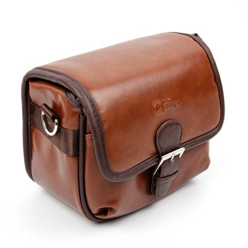 Duragadget Housse modulable Aspect Cuir Marron pour Canon EOS 1300D  EOS 700D  EOS 750D  EOS M6  EOS M10  EOS M3  EOS 800D et EOS 77D appareils Photo