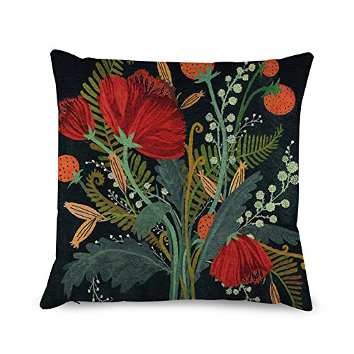 Fashion Floral Pillow Cover Decorative Throw Pillows Zippered Cushion Cover 18 x 18 for Mother's Day Gifts