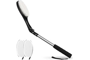 EASACE Lot de 3 brosses pour le dos avec tampons applicateurs, applicateur de lotion, brosse de bain à long manche, brosse pour le corps, brosse de douche, aide à la crème pour le dos