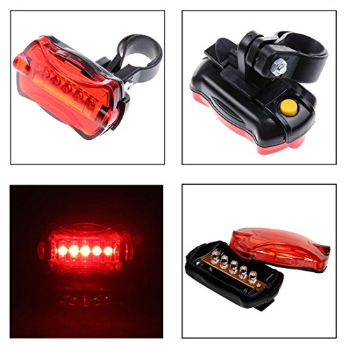 Wolfyok 5000 Lumen LED Aluminium Kopflampe / Fahrradbeleuchtung Set, 3X CREE XM-L XML T6, Super Helle Wasserdichte, 4 Modi Stirnlampe für Outdoor Reiten Nachtangeln Wandern Camping + Fahrrad Rücklicht - 6