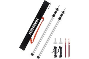 HIKEMAN Poteaux de Tente de Camping pour bâche, auvent, Porche, voiles de Soleil, bâche en Aluminium, télescopiques réglables