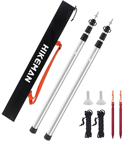 Your GEAR Lot De 2 Barres Télescopiques Aluminium 90-230 Cm - Tente Bâche Voile Ombrage