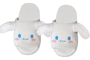 BEE&FLOWER Pantoufles Kawaii Cinnamoroll pour femme avec oreilles mobiles - Chaussures d'intérieur pour enfants et adultes - Avec capuchon d'airbag pour cadeau