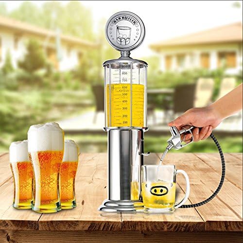Kybbe New Mini Beer Dispenser Machine Drinkware Double Gun Pump with Transparent Layer Design Gas Station Bar for Drinking Wine