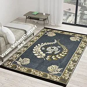 Vram 5D Krishna Designer Superfine Exclusive Velvet Carpet Rug Royal Look Carpet - |60