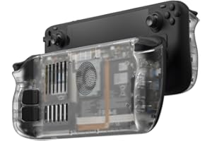 Hzxkqmil Back Plate Shell Faceplate for Steam Deck, DIY Replacement Housing Case Custom Rear Shell with Cooling Vent, Transparent