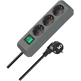 Brennenstuhl Eco-Line Power Strip with 3 Outlets (1.5 m Cable, Switch) Silver