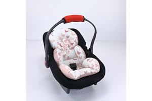 Umay Baby Baby Car Seat Cushion-Car Seat Liner -Car Seat Accessories (Pink Butterfly)