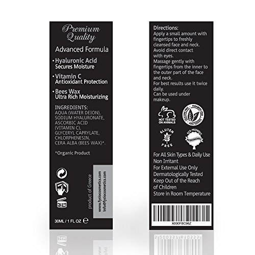 Anti-Aging Serum mit der Hochwertigsten Hyaluronsäure, Bienenwachs und Vitamin C – von Fysio Natural Cosmetics – 30ml – Für Gesicht – Dekollete’ – Für Herren & Damen – Antioxidantien Schutz – Verhindert und reduziert die Anzeichen feiner Linien und Falten – Fördert die Kollagenproduktion – Sanftere und hellere Haut – Schützt und nährt die Haut. - 4