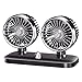 Produktbild bloatboy 12 & 24V Dual Head Schreibtischlüfter, Universal Autokühlung Oszillierende Armaturenbrett Belüftung Luftventilator - Klein Elektrischer Ventilator (12V)