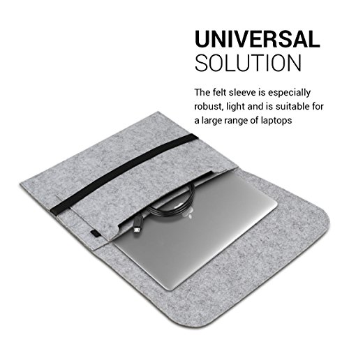 kwmobile Laptoptasche Filz Sleeve f  r 17  17 3  Laptop   Notebook   Ultrabook - Notebook Tasche Schutzh  lle Laptop Case H  lle in Grau mit Innentasc