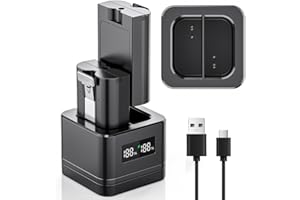 LIFEMOI Upgraded,2 Pack 3.65V 6040mAh Replacement Battery with Charger Station,LED digital display,for Ring Doorbell Camera 2/3/4,3Plus,Spotlight Camera and Stick Up Cam,Rechargeable Lithium Li-ion Batterie