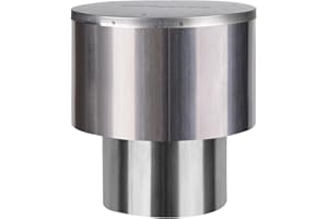 CAMPLUX Capucha de Lluvia de Acero Inoxidable 110 mm (4,33"), Cubierta de Ventilación de Chimenea a Prueba de Viento para Calentador de agua a gas 8L/10L/12L/16L, Instalación Exterior, RC433