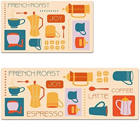 BLZZR*? kitchen as soon as possible the long kitchen floor mat anti-slip pad waterproof oil resistant flame retardant feet fruits and vegetables, Miss Choi , Long 150cm 45cm×width×thick 0.4cm, French press coffee aroma