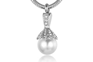 MCJKP Silver Teardrop Ashes Keepsake Necklace Cremation Jewellery Charming Forever Pendant Memorial Gifts for Women