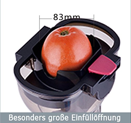 Acopino 360 Delicato Slow Juicer Kaltpress-Entsafter mit Press-Schnecken-Technik für ganze Früchte, rot - 7