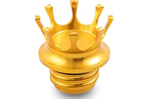 APEBAZY Bouchon de réservoir de carburant de moto CNC Crown Bouchons d'huile pour Sportster XL1200 883 48 Softail Dyna FXD FLST Road King 1996-2021 Doré