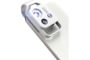 APEXEL Microscope for Phone,200X Cell Phone Microscope for Kids with Slides for Adults to Explore Micworld with LED Light(White)