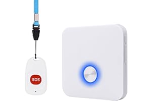ALEENFOON Haus Wireless Mobiler Alarm Notruf Knopf Hausnotruf Panikalarm Wiederaufladbar Funkalarm für Pflegebedürftige Geduldig Älterer Kinder Behindert Schwangere (1 zu 1)