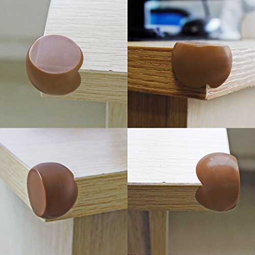 Corner Guards Child Baby Safe Silicone Protector Table Corner Edge Protection Cover 12 Pack (Brown round)