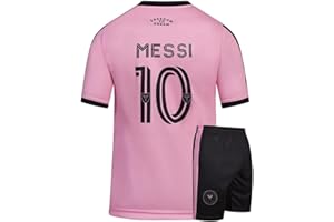 KINGDO Miami Trikot Set Messi Heim - 2023-2024 - Kinder und Erwachsene - Jungen - Herren - Fußball Trikot - Fussball Geschenke - Sport t Shirt - Sportbekleidung