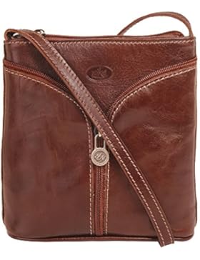 piké Umhängetasche braun echt Leder Umhängetasche, Crossover Bag, Abendtasche