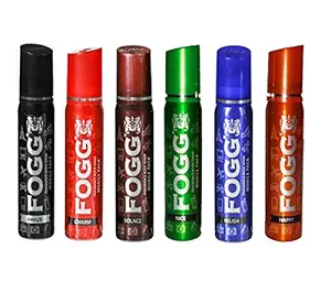 FOGG Amaze, Charm, Happy, Dash, Nice and Relish Body Spray for Unisex, 25 ml