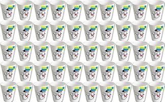 1000 Stück geschäumte Ingbertson® Thermobecher Motiv Schneemann 0,2 l # Glühweinbecher # Weihnachtsmarkt # Weihnachtsfeier # extra dickwandige