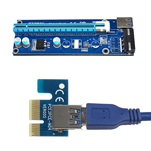 0 6 M USB 3 0 PCI-E Express 1 X a 16 X Extender Riser Tarjeta de adaptador con cable de alimentaci  n SATA