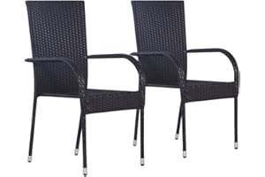 ‎VIDAXL vidaXL 2X Gartenstuhl Poly Rattan Balkonstuhl Essstuhl Stapelstuhl Gartenmöbel