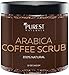 Purest Naturals Organic Arabica Coffee Scrub 250g - The Most Powerful Remedy for Varicose Veins, Cellulite, Stretch Marks, Eczema & Acne - Reduce Puffiness & Anti-Swelling Naturally