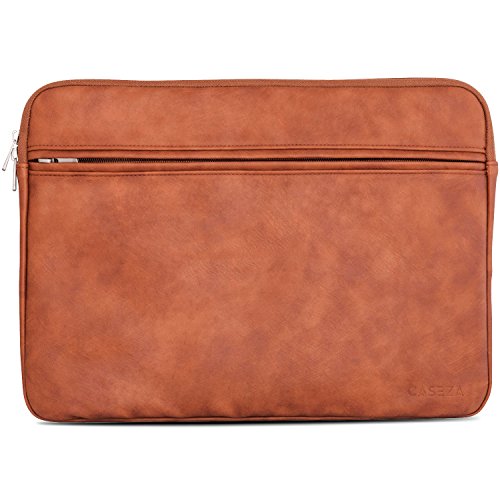 CASEZA „Boston“ MacBook Pro 15 Kunstleder Hülle Braun – Edle PU Leder Tasche Sleeve für das Apple MacBook Pro 15 – – Laptoptasche passt auch für 14 Zoll Laptop / Notebook Modelle – Weich gepolstert - 7