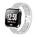 Produktbild iTerk für Fitbit Versa Bands, Edelstahl Metall Ersatz-Armband mit Strass Bling Verstellbar Armband Langlebig Silber Rose Gold Schwarz, Silber
