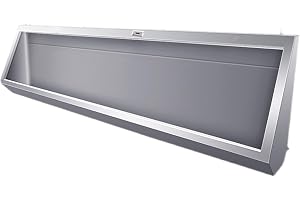 Väggmonterad urinal för män för spolning, 304 urinaltråg i rostfritt stål med avloppsrör, 100 cm/150 CM kommersiell urinal Vuxenurinal Stor utomhustoalett, för skolor/byggarbetsplatser