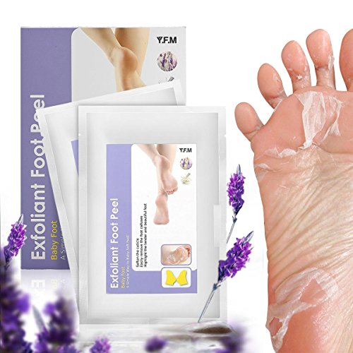 Exfoliante Pies, Peeling Pies, Foot Mask, Luckyfine Mascarilla de Pie Quita Cutículas Callos y Piel Muerta, Calcetín Exfoliante de Pies Suaves 2 pares