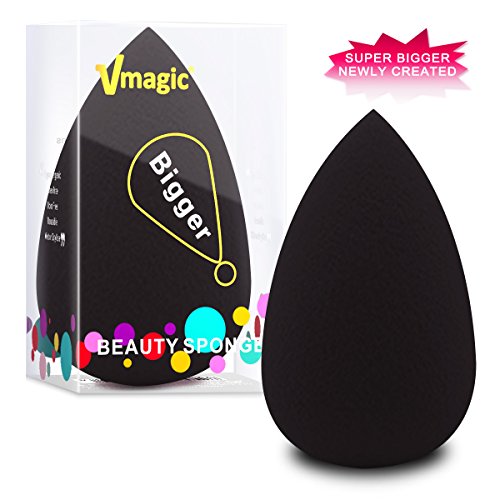 VMAGIC Super BIGGER Makeup Beauty Sponge Blender, Foundation Makeup Sponge for Applicator, Foundation and Highlight (BLACK)