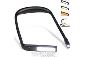 HUMBGO Neck Reading Book Light at Night - Rechargeable Reading Lights for Books in Bed, 270° Flexible Twistable Book Lamp with 3 Colours Brightness Levels for Reading, Knitting, Crafting, Camping