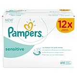 Pampers Feuchte Tücher Sensitive Vorteilspack Giga 12x, 1er Pack (1 x 672 Stück)