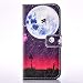 Produktbild Nancen Apple iPhone 6 / 6S (4,7 Zoll) Flip Leder Case / Handyhülle, Katzen Serie Nette Karikatur Fliege zum Mond Muster Folding PU Lederhülle Bookstyle Cover - mit Stand Funktion, Brieftasche und Karte Slot