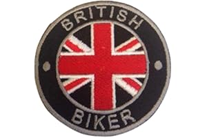 Rixom Leather British Biker Union Flag GB Embroidered Badge Patch Iron on Sew on