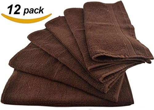 ROHI Salon Towels Easy Care, Ringspun Cotton for Maximum Softness and Absorbency, 24-pack - Chocolate (30cm x 30cm)