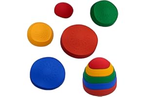 Sensory Junction Stepping Stones: Engaging Non-Slip Texture Footprint Balance Blocks for Kids - Indoor/Outdoor Sensory Game Designed for Autism Sensitivity [Set of 5]
