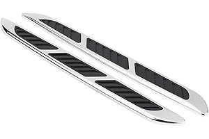 Qiilu 2pcs De Voiture Extérieur Capot De Porte De Côté Flux D'air Vent Couverture D'admission Grille Décoratif Garniture Autocollant